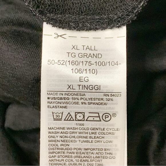 NWT GAP True Black Long Sleeve Henley Sweatshirt Jumpsuit Size XL Tall - Picture 7 of 8